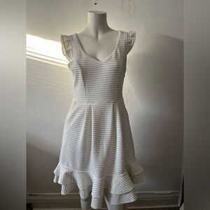 Anthropologie Maeve sunland dress 6 white striped romantic boho preppy flirty